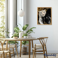 Charger l'image dans la galerie, peinture par numéros | Tigres blanc et noir | animaux, complexe, tigres | FiguredArt