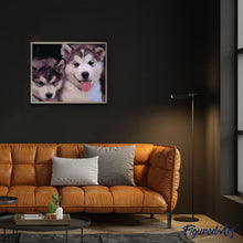 Charger l'image dans la galerie, peinture par numéros | Deux jolis Chiots | animaux, chiens, intermédiaire | FiguredArt