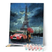 Charger l'image dans la galerie, peinture par numéros | Pluie près de la Tour Eiffel | complexe, ville | FiguredArt