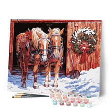 Charger l'image dans la galerie, peinture par numéros | Chevaux en hiver | animaux, chevaux, intermédiaire | FiguredArt