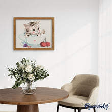 Charger l'image dans la galerie, peinture par numéros | Chat et Cerises | animaux, chats, cuisine, facile, france | FiguredArt