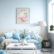 Charger l'image dans la galerie, peinture par numéros | Joli Flamant rose | animaux, facile, flamants roses, oiseaux | FiguredArt