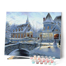 Charger l'image dans la galerie, peinture par numéros | Eglise sous la Neige | complexe, paysages | FiguredArt