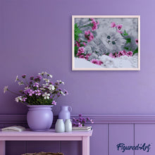 Charger l'image dans la galerie, peinture par numéros | Chaton dans les Fleurs | animaux, chats, fleurs, intermédiaire | FiguredArt