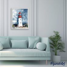 Charger l'image dans la galerie, peinture par numéros | Phare sous un Ciel chargé | france, intermédiaire, paysages | FiguredArt