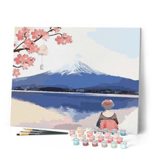 Charger l'image dans la galerie, peinture par numéros | En regardant le Mont Fuji | facile, fleurs, paysages | FiguredArt