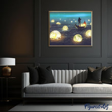 Charger l'image dans la galerie, peinture par numéros | Lumières sur le Lac | bateaux, france, intermédiaire, paysages | FiguredArt