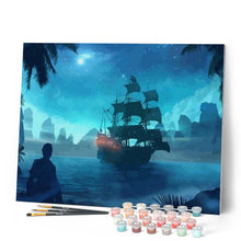 Charger l'image dans la galerie, peinture par numéros | Bateau près de l’Ile | bateaux, complexe, paysages | FiguredArt