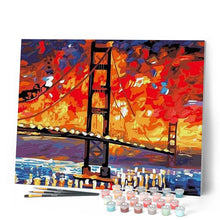 Charger l'image dans la galerie, peinture par numéros | Le Pont de San Francisco de Nuit | intermédiaire, ville | FiguredArt