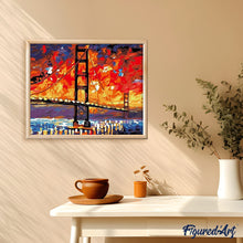 Charger l'image dans la galerie, peinture par numéros | Le Pont de San Francisco de Nuit | intermédiaire, ville | FiguredArt