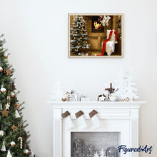 Charger l'image dans la galerie, peinture par numéros | Sapin de Noël près de la Cheminée | arbres, intermédiaire, Noël | FiguredArt