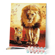 Charger l'image dans la galerie, peinture par numéros | Lion et son Petit | animaux, facile, france, lions | FiguredArt