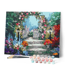 Charger l'image dans la galerie, peinture par numéros | Allée d'un jardin fleuri | fleurs paysages nouveautés complexe | FiguredArt