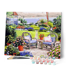 Charger l'image dans la galerie, peinture par numéros | Jardin au bord de l'eau | fleurs paysages nouveautés complexe | FiguredArt