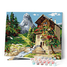 Charger l'image dans la galerie, peinture par numéros | Chalet au bord du ruisseau | paysages nouveautés intermédiaire | FiguredArt