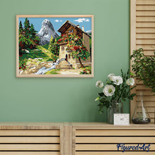 Charger l'image dans la galerie, peinture par numéros | Chalet au bord du ruisseau | paysages nouveautés intermédiaire | FiguredArt
