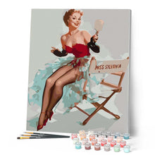 Charger l'image dans la galerie, peinture par numéros | Pin-up Miss Sylvania | femmes pin-up nouveautés facile | FiguredArt