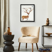 Charger l'image dans la galerie, peinture par numéros | Oiseaux et Cerf | animaux, complexe, oiseaux, rennes et biches | FiguredArt