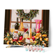 Charger l'image dans la galerie, peinture par numéros | Bouteilles de vin sur la table | cuisine nouveautés complexe | FiguredArt