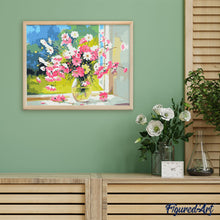 Charger l'image dans la galerie, peinture par numéros | Vase de fleurs roses et blanches | fleurs nouveautés intermédiaire | FiguredArt
