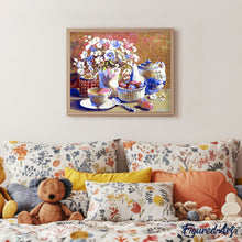 Charger l'image dans la galerie, peinture par numéros | Set de thé et fleurs | fleurs nouveautés complexe | FiguredArt