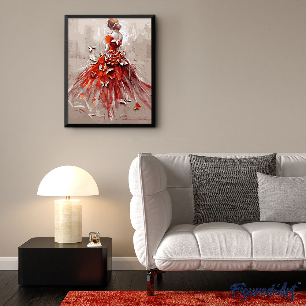 Figured'Art Peinture par Numéro Adulte Fleurs rouges abstraites - Kit Figured'Art Peinture par Numéro Adulte Fleurs rouges abstraites - Kit