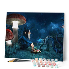 Charger l'image dans la galerie, peinture par numéros | Lutin et Dragon | animaux, complexe, dragons, films | FiguredArt