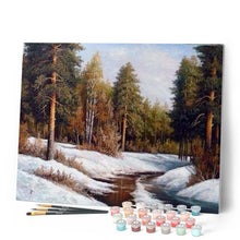 Charger l'image dans la galerie, peinture par numéros | Rivière gelée | complexe, paysages | FiguredArt