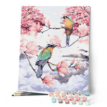 Charger l'image dans la galerie, peinture par numéros | Oiseaux sur des branches en haute montagne | animaux oiseaux nouveautés complexe | FiguredArt