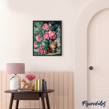 Charger l'image dans la galerie, Bouquet de Roses et Chat
