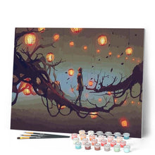 Charger l'image dans la galerie, peinture par numéros | Lanternes dans la Nuit | intermédiaire, paysages | FiguredArt