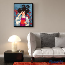 Charger l'image dans la galerie, peinture par numéros | Portrait de Femme et Rond rouge | femmes portrait nouveautés intermédiaire | FiguredArt
