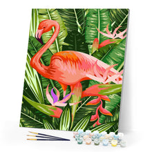 Charger l'image dans la galerie, Flamant rose au milieu des Feuilles