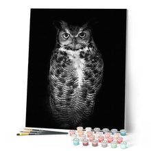 Charger l'image dans la galerie, peinture par numéros | Hibou noir | animaux, chouettes et hiboux, complexe | FiguredArt