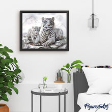 Charger l'image dans la galerie, peinture par numéros | Deux Tigres blancs | animaux, intermédiaire, tigres | FiguredArt