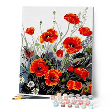 Charger l'image dans la galerie, peinture par numéros | Coquelicots rouges | facile, fleurs | FiguredArt