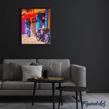 Charger l'image dans la galerie, peinture par numéros | Vélo au bord du café | ville nouveautés intermédiaire | FiguredArt