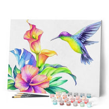 Charger l'image dans la galerie, peinture par numéros | Colibri et Fleurs | animaux, facile, fleurs | FiguredArt