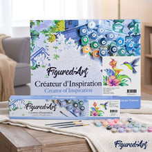 Charger l'image dans la galerie, peinture par numéros | Colibri et Fleurs | animaux, facile, fleurs | FiguredArt