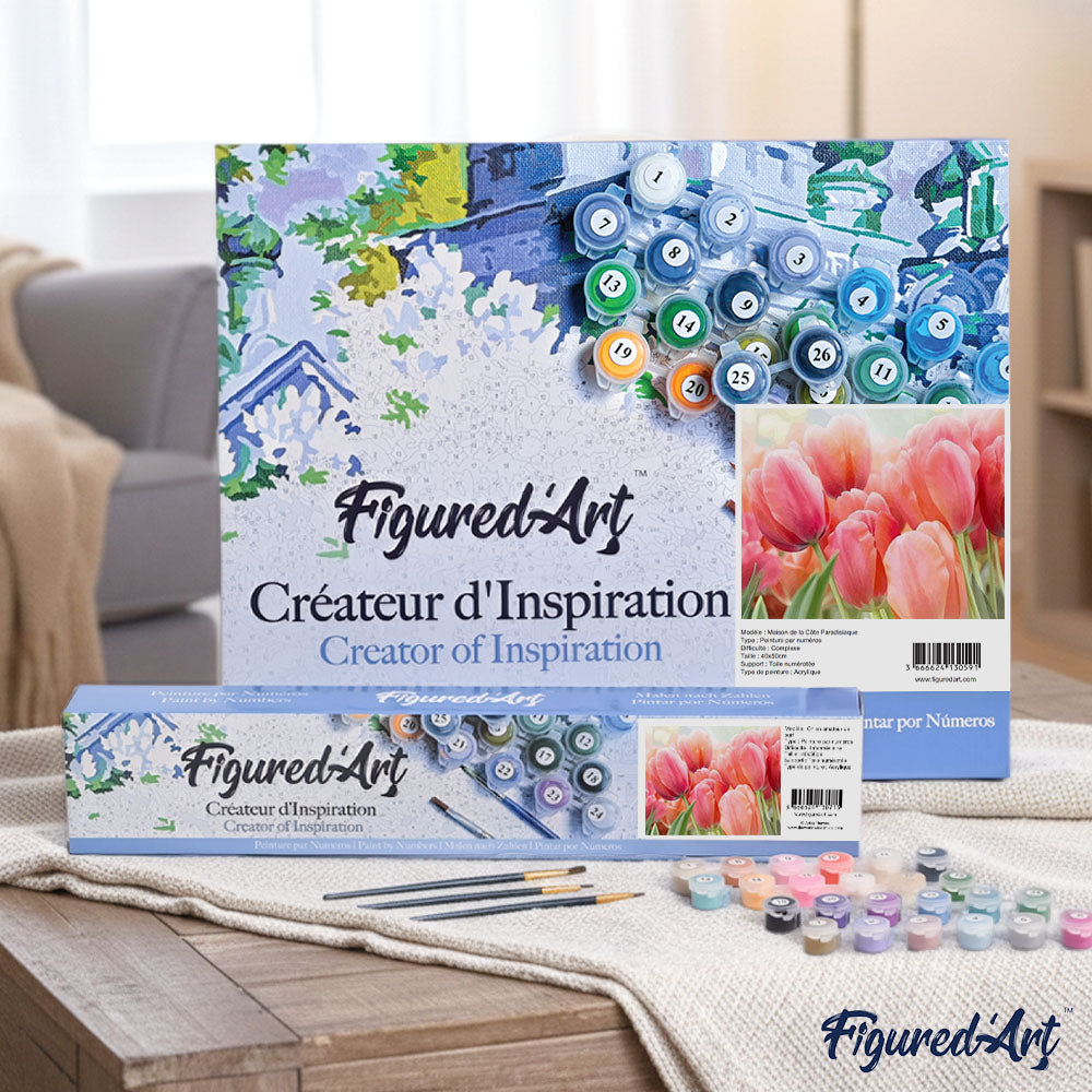 Figured' Art Mini Peinture par Numéros Adultes 20x20 cm avec Cadre Délices - Kit de Figured' Art Mini Peinture par Numéros Adultes 20x20 cm avec Cadre Délices - Kit de