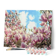 Charger l'image dans la galerie, peinture par numéros | Jolis Magnolias fleuris | fleurs, intermédiaire | FiguredArt