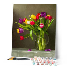 Charger l'image dans la galerie, peinture par numéros | Tulipes multicolores | fleurs, france, intermédiaire | FiguredArt