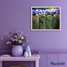 Charger l'image dans la galerie, peinture par numéros | Clôture fleurie | fleurs, intermédiaire | FiguredArt