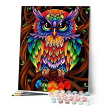 Charger l'image dans la galerie, peinture par numéros | Hibou coloré | animaux, chouettes et hiboux, facile, france, Pop Art | FiguredArt