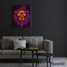 Charger l'image dans la galerie, peinture par numéros | Lion à lunettes | animaux, france, intermédiaire, lions | FiguredArt