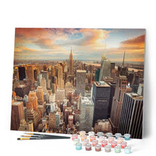 Charger l'image dans la galerie, peinture par numéros | Coucher de soleil sur New York | complexe, france, ville | FiguredArt