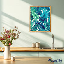 Charger l'image dans la galerie, peinture par numéros | Feuilles vertes tropicales | fleurs, intermédiaire | FiguredArt