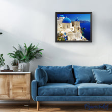 Charger l'image dans la galerie, peinture par numéros | Santorin bleu et blanc | intermédiaire, ville | FiguredArt