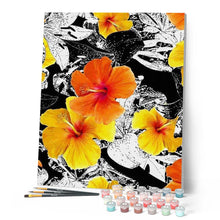 Charger l'image dans la galerie, peinture par numéros | Fleur d’Hibiscus jaune | fleurs, intermédiaire | FiguredArt