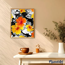 Charger l'image dans la galerie, peinture par numéros | Fleur d’Hibiscus jaune | fleurs, intermédiaire | FiguredArt